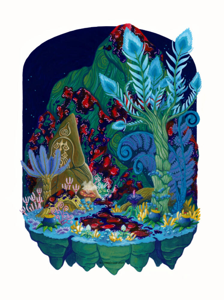 The Depths: Legend of Zelda: Tears of the Kingdom Fan Art (Gouache 12&quot;x16&quot; July 2023)