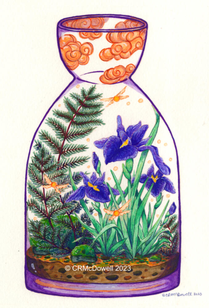 Japanese Summer Terrarium (Gouache 6&quot;x8&quot; June 2023)