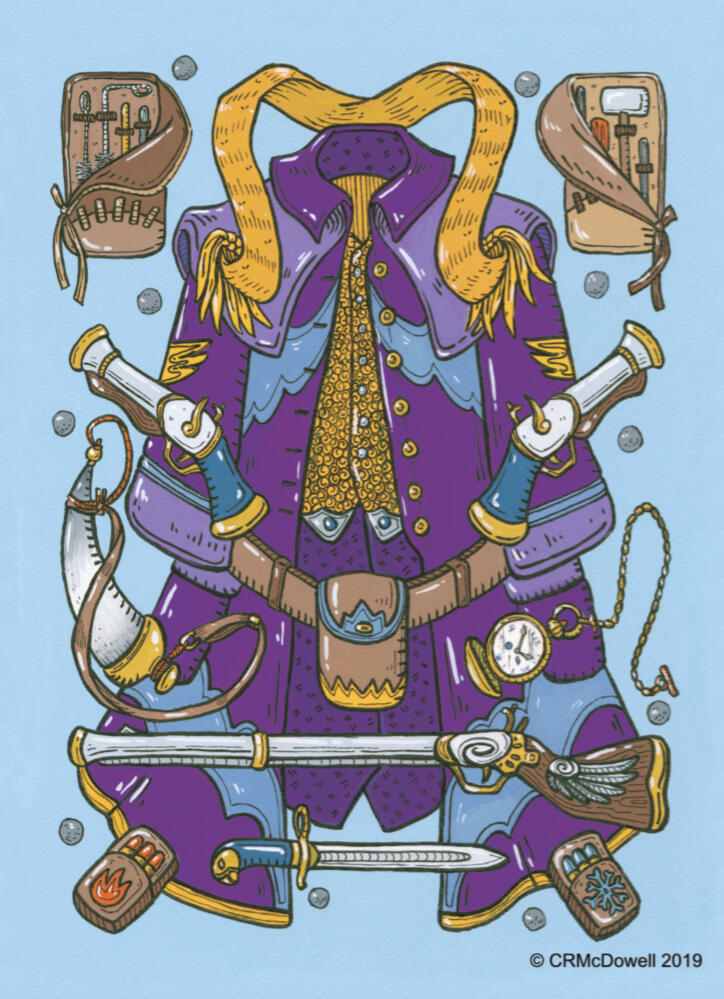 Gunslinger: RPG Equip (Gouache 6.5&quot;x8.5&quot; May 2019)